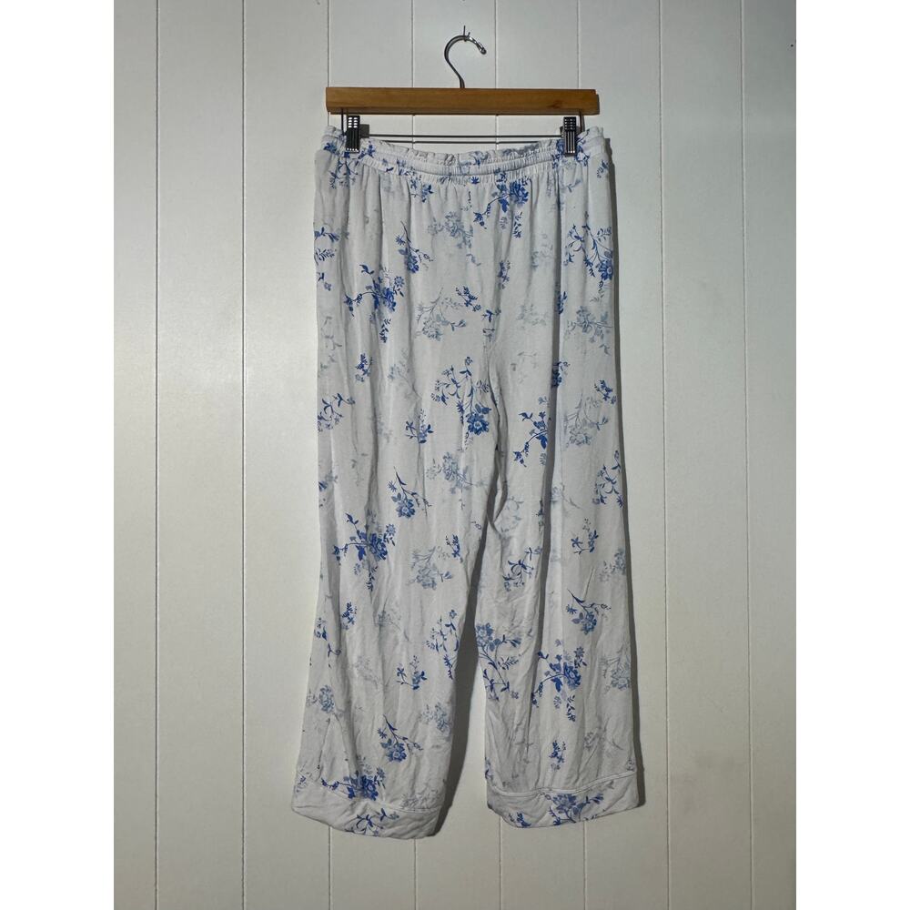 Loft Sleep · M · Blue Floral · Modal Spandex GirlSoft Capri Pajama Lounge Pants - Picture 3 of 7